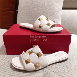 Valentino Spring Summer Soft Sheepskin Slippers White