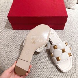 Valentino Spring Summer Soft Sheepskin Slippers White