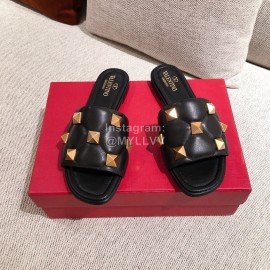 Valentino Spring Summer Soft Sheepskin Slippers Black