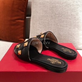 Valentino Spring Summer Soft Sheepskin Slippers Black