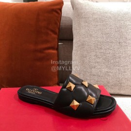 Valentino Spring Summer Soft Sheepskin Slippers Black