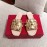 Valentino Spring Summer Soft Sheepskin Slippers Gold