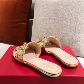 Valentino Spring Summer Soft Sheepskin Slippers Gold
