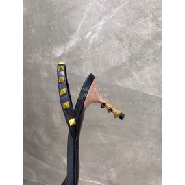 Valentino Summer Leather Elegant High Heel Sandals Black