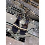 Valentino Summer Leather Elegant High Heel Black Sandals
