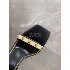 Valentino Summer Leather Elegant High Heel Black Sandals