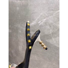 Valentino Summer Leather Elegant High Heel Black Sandals