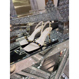 Valentino Summer White Leather Elegant High Heel Sandals