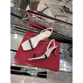 Valentino Summer White Leather Elegant High Heel Sandals