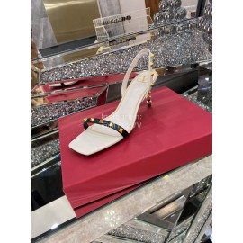 Valentino Summer White Leather Elegant High Heel Sandals