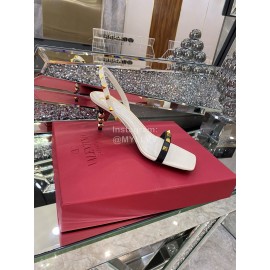 Valentino Summer White Leather Elegant High Heel Sandals