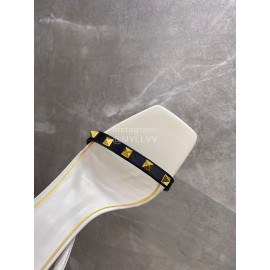 Valentino Summer White Leather Elegant High Heel Sandals