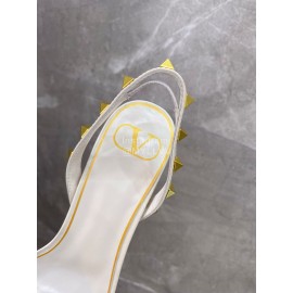 Valentino Summer White Leather Elegant High Heel Sandals