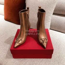Valentino Winter New Metal V-Button High Heel Boots For Women