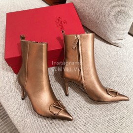 Valentino Winter New Metal V-Button High Heel Boots For Women