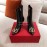 Valentino Autumn Winter New Metal V-Button High Heel Boots For Women Black