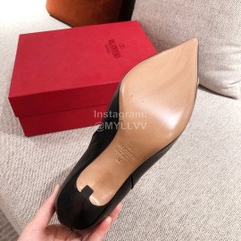 Valentino Autumn Winter New Metal V-Button High Heel Boots For Women Black