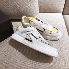 Valentino New Printed Couple Sneakers Yellow