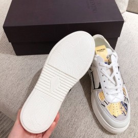 Valentino New Printed Couple Sneakers Yellow