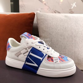 Valentino New Printed Couple Sneakers Blue