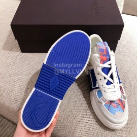 Valentino New Printed Couple Sneakers Blue