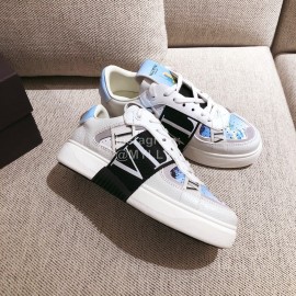Valentino New Printed Couple Blue Sneakers