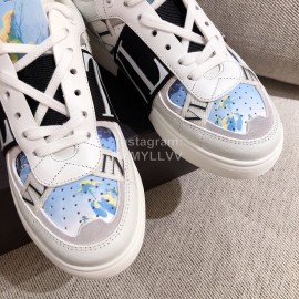 Valentino New Printed Couple Blue Sneakers