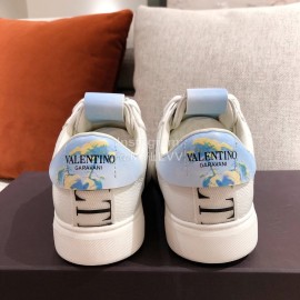 Valentino New Printed Couple Blue Sneakers