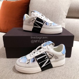 Valentino New Printed Couple Blue Sneakers