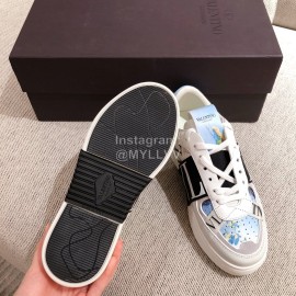Valentino New Printed Couple Blue Sneakers