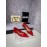 Valentino Spring V-Button Leather Flat Heels For Women Red