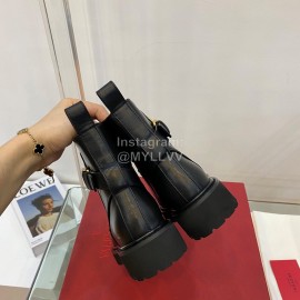 Valentino Black Leather Martin Boots
