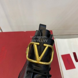 Valentino Black Leather Martin Boots