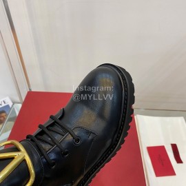 Valentino Black Leather Martin Boots