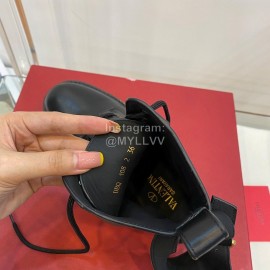 Valentino Black Leather Martin Boots