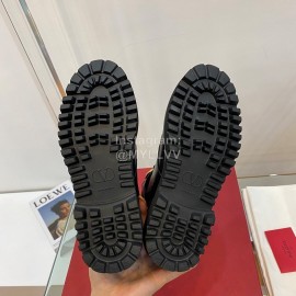 Valentino Black Leather Martin Boots