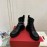 Valentino Black Leather Martin Boots For Women
