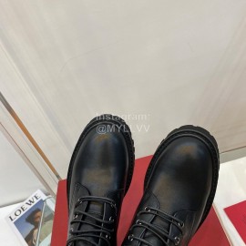 Valentino Black Leather Martin Boots For Women
