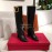 Valentino Fall Winter Black Sheepskin High Heel Long Boots 