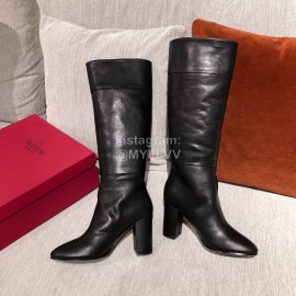 Valentino Fall Winter Black Sheepskin High Heel Long Boots 