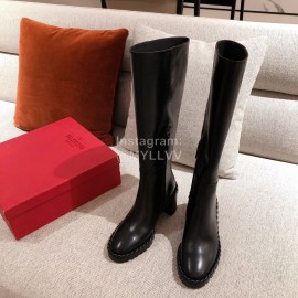 Valentino Black Fall Winter Sheepskin High Heel Long Boots 
