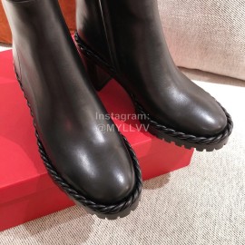 Valentino Black Fall Winter Sheepskin High Heel Long Boots 