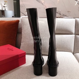 Valentino Black Fall Winter Sheepskin High Heel Long Boots 