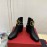 Valentino Full Grain Lychee Calf Mid Heel Boots