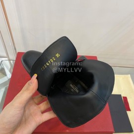 Valentino Full Grain Lychee Calf Mid Heel Boots