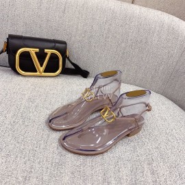 Valentino New Simple Sheepskin Clip Toe Sandals