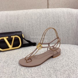 Valentino New Simple Sheepskin Clip Toe Sandals