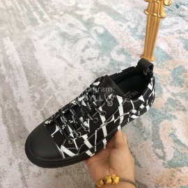 Valentino Black Thick Soled Casual Canvas Shoes