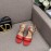 Valentino Summer Rivet Sheepskin High Heel Sandals Red