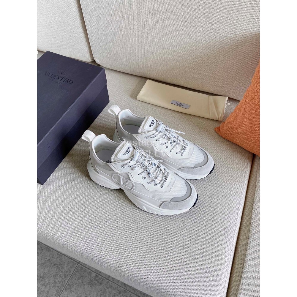 Valentino Autumn Winter Couple Color Matching Sneakers White